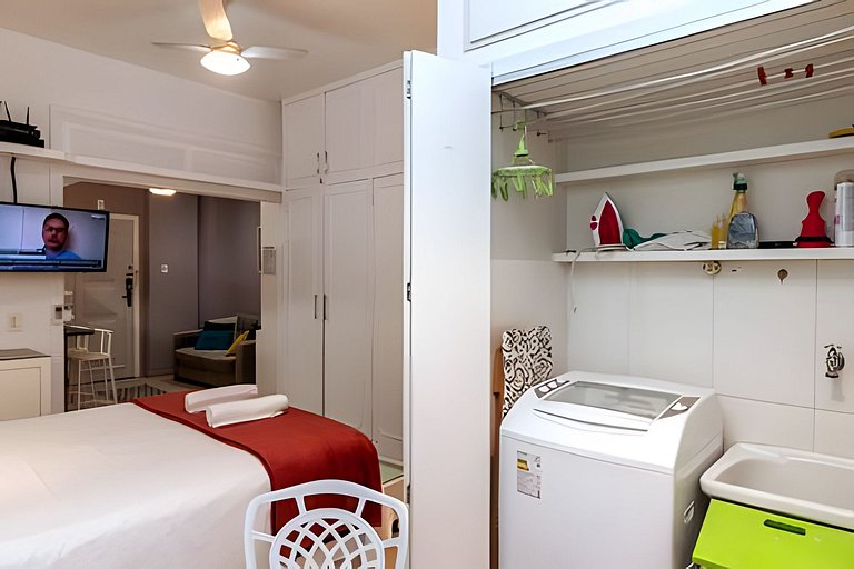 Studio Copacabana (Cama Queen + Lavanderia)