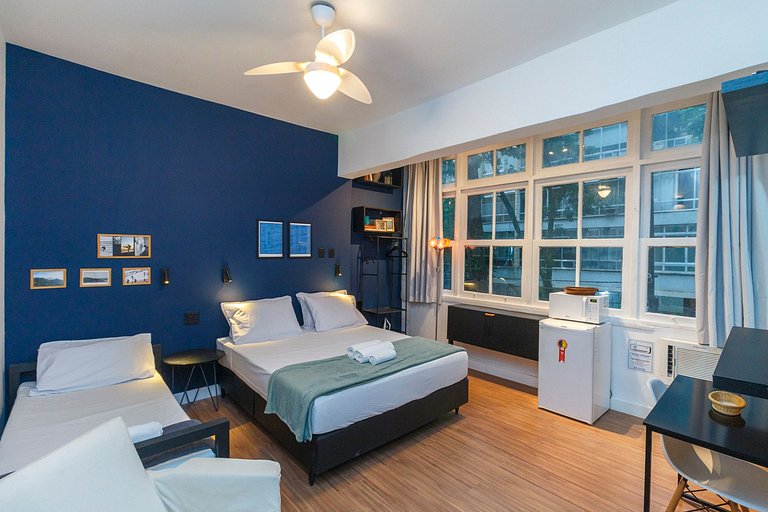 Studio Copa Vizinhança Residencial | 650m do Metro