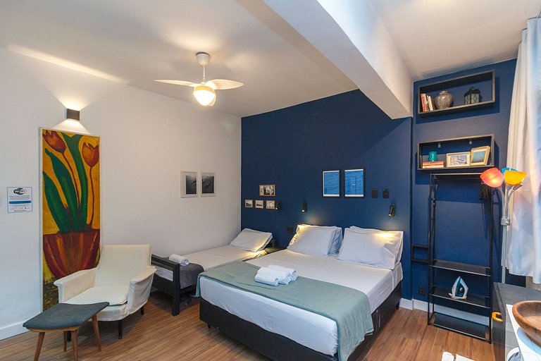 Studio Copa Vizinhança Residencial | 650m do Metro