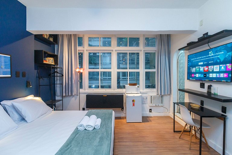 Studio Copa Vizinhança Residencial | 650m do Metro