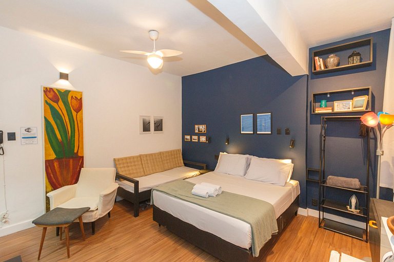 Studio Copa Vizinhança Residencial | 650m do Metro