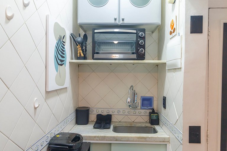 Studio Copa Vizinhança Residencial | 650m do Metro