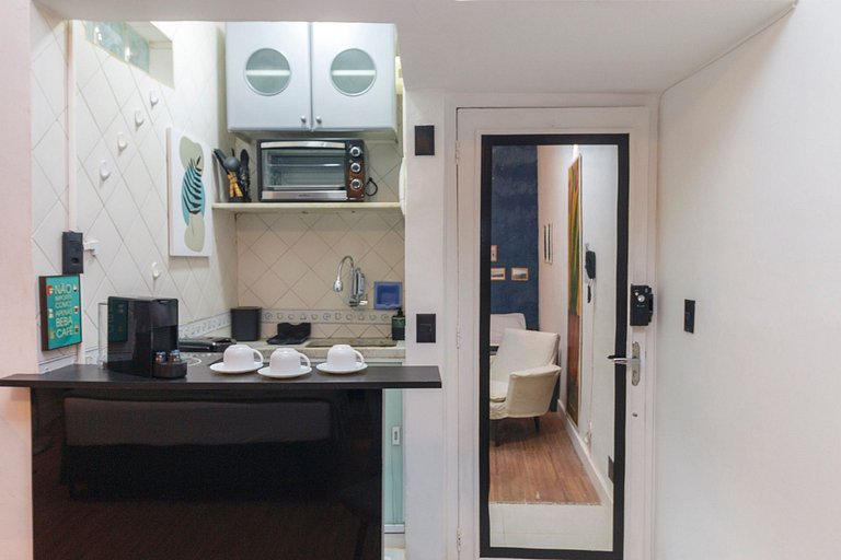 Studio Copa Vizinhança Residencial | 650m do Metro